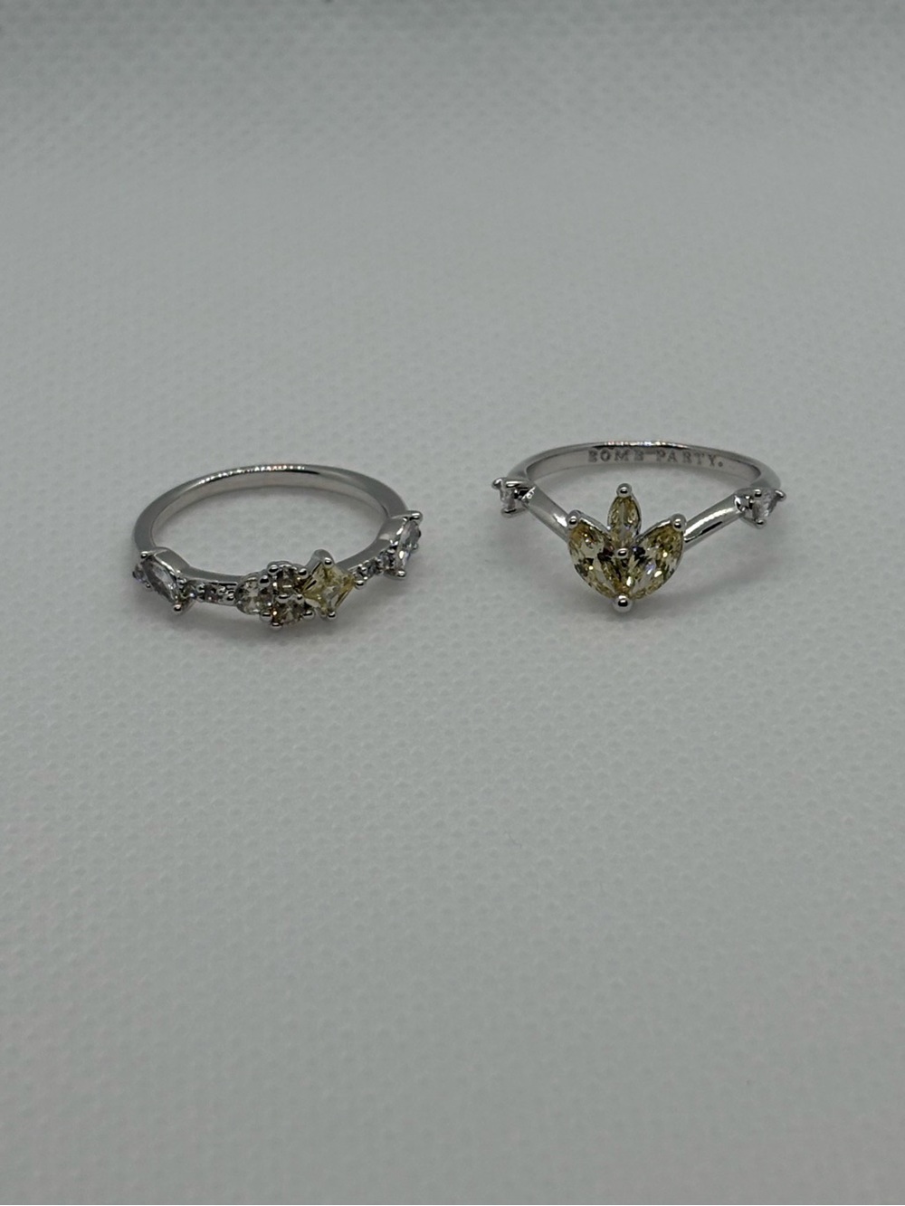Lemon Cubic Zirconia Stackable Rings - Picture 2 of 7